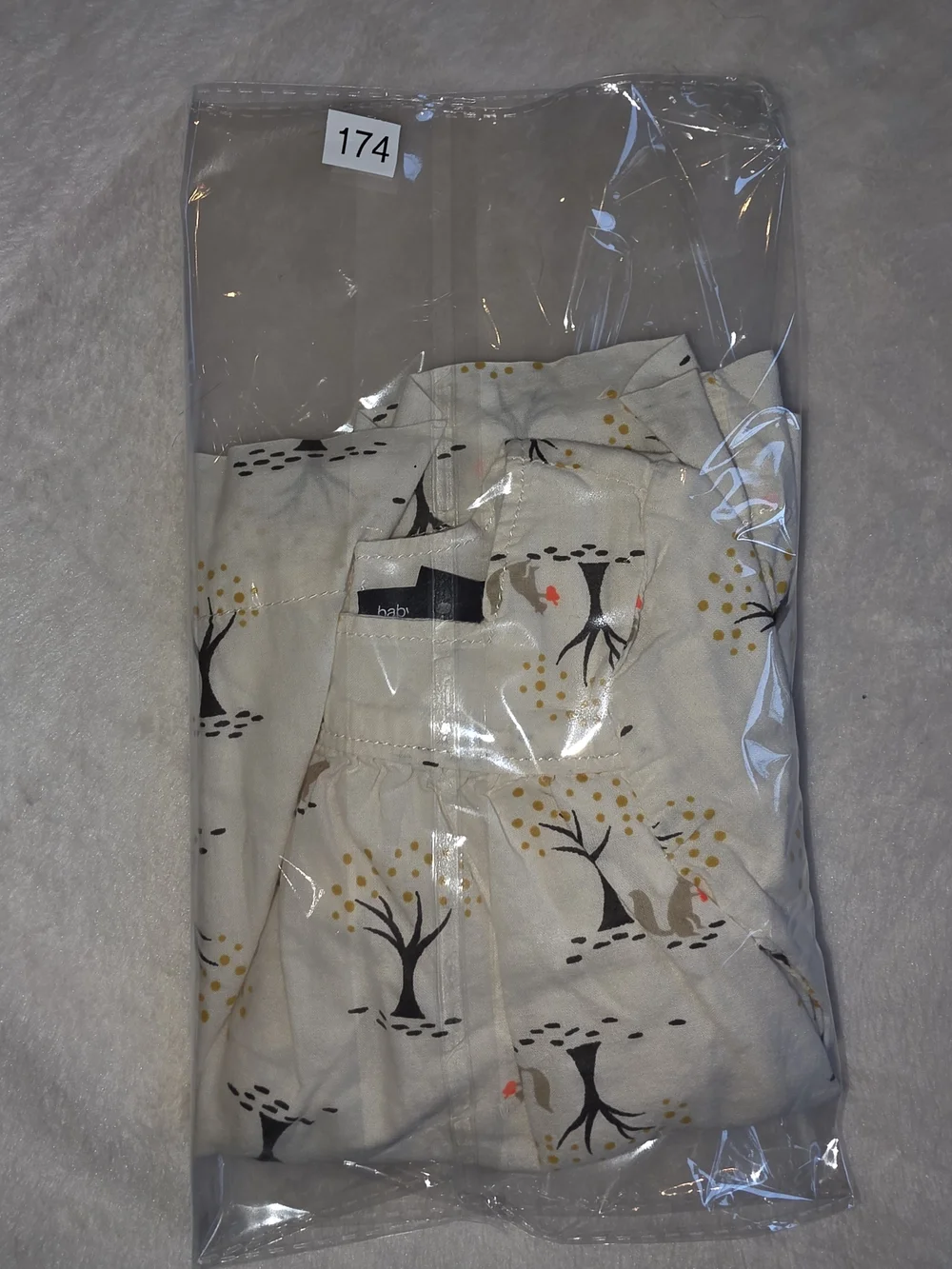 GAP Cream Long-Sleeve Top with Woodland Squirrel Print 0-3 Months